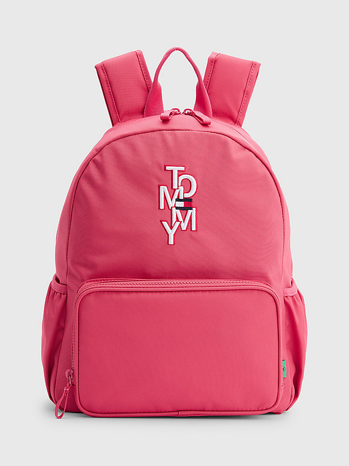 red kids' logo backpack for kids unisex tommy hilfiger