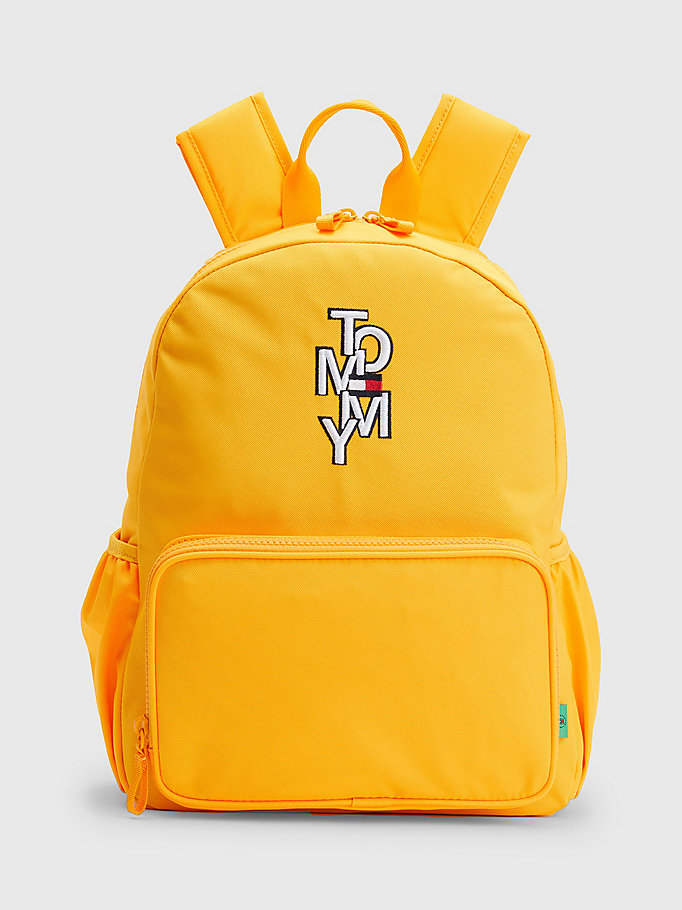 yellow kids' logo backpack for kids unisex tommy hilfiger