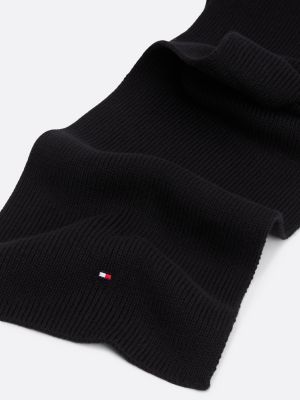 sciarpa essential bambino/a con bandierina nero da gender-inclusive bambini tommy hilfiger