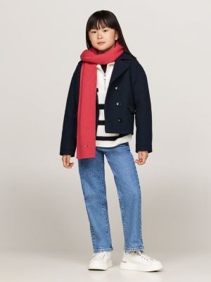 rood kids essential sjaal met geborduurde vlag voor kinderen gender inclusive - tommy hilfiger