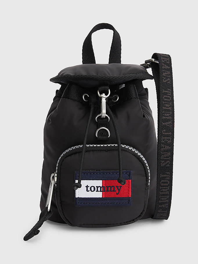 black backpack pouch for unisex tommy jeans