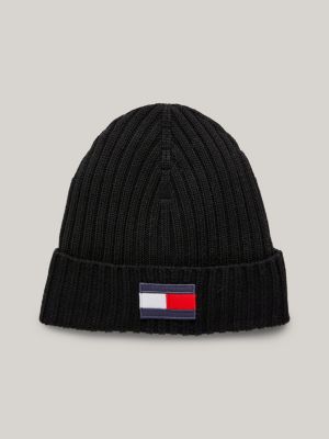 Bonnet en molleton drapeau pour enfant Noir Tommy Hilfiger