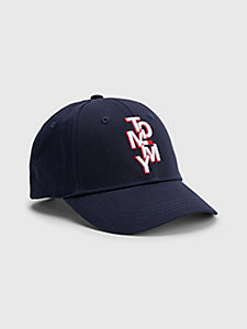 blue kids' logo embroidery baseball cap for kids unisex tommy hilfiger
