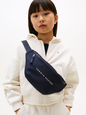 blue kids’ essential logo bum bag for kids unisex tommy hilfiger