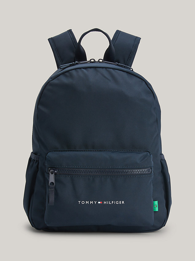 blue kids' essential logo recycled backpack for kids unisex tommy hilfiger