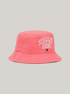 pink kids' varsity bucket hat for kids unisex tommy hilfiger