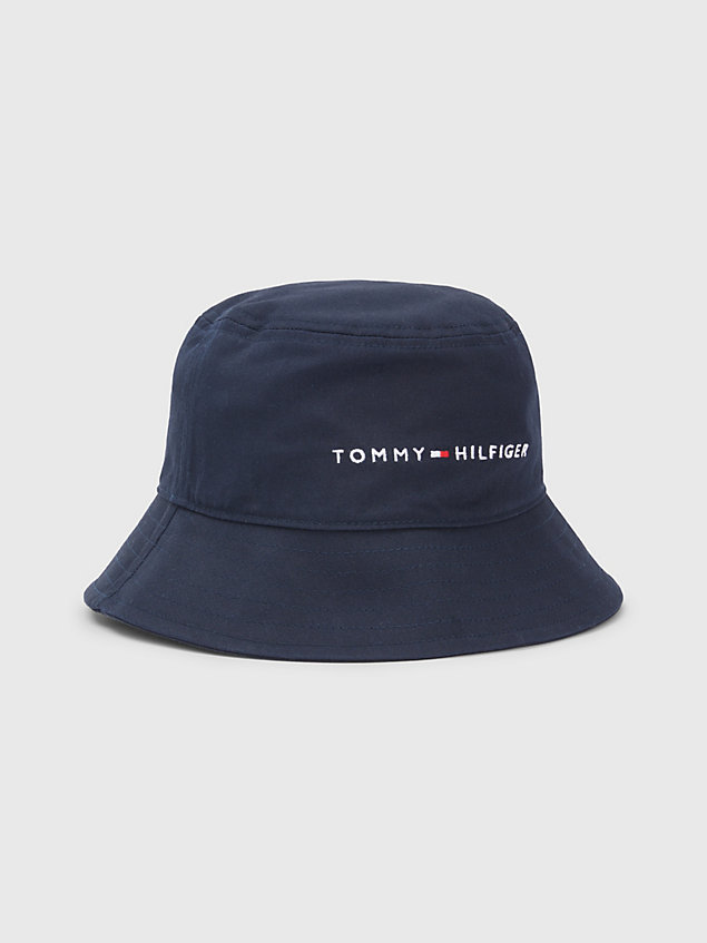 blue kids' essential logo bucket hat for kids unisex tommy hilfiger