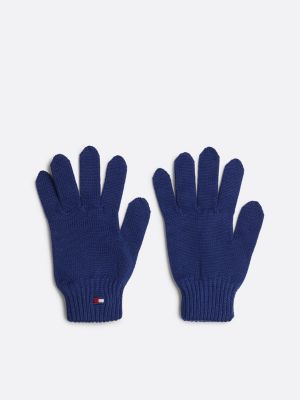 gants essential à drapeau brodé pour enfant bleu pour enfants genre inclusif tommy hilfiger