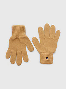 guantes th essential de niños caqui de kids unisex tommy hilfiger