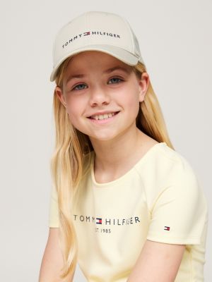 beige kids' essential logo cap for kids unisex tommy hilfiger