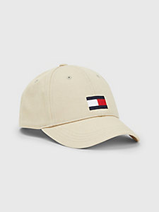 beige kids' flag cap for kids unisex tommy hilfiger