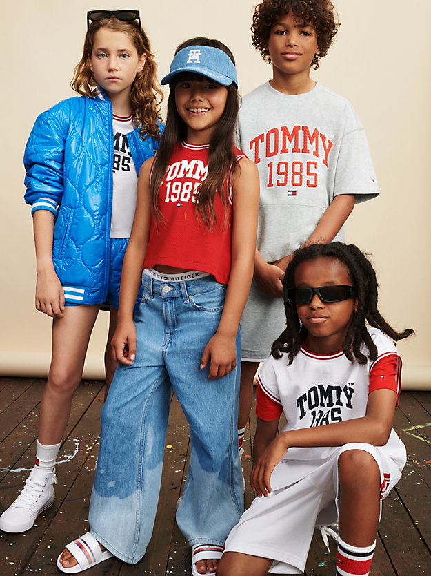 blau kids jeans-visor mit th-monogramm für kids unisex - tommy hilfiger