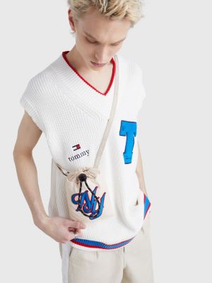beige toggle drawstring small pouch for unisex tommy jeans