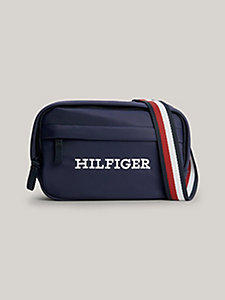 blue kids' signature recycled reporter bag for kids unisex tommy hilfiger