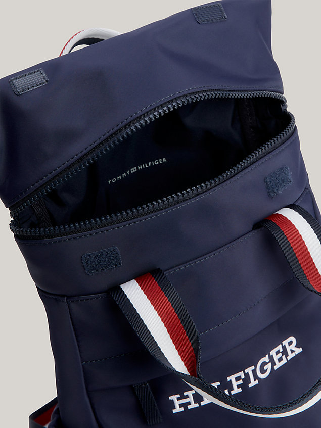blue kids' signature recycled backpack for kids unisex tommy hilfiger