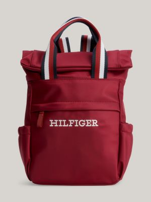 red kids' signature recycled backpack for kids unisex tommy hilfiger