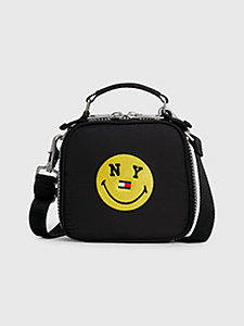 black tommy jeans x smiley® logo crossover bag for unisex tommy jeans