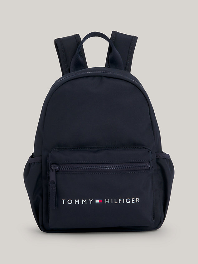 blue kids' essential recycled small backpack for kids unisex tommy hilfiger