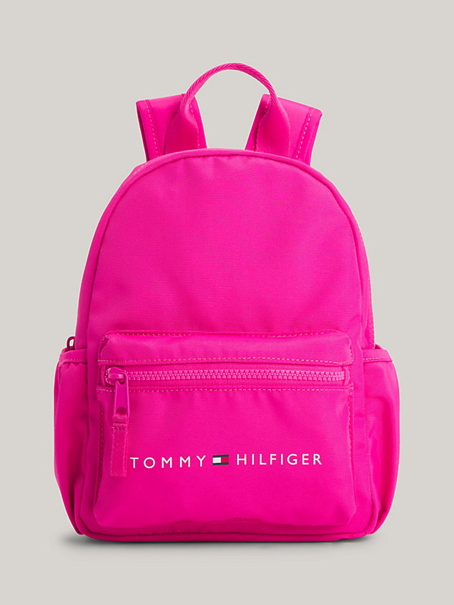 pink kids' essential recycled small backpack for kids unisex tommy hilfiger