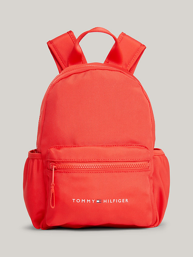 red kids' essential small backpack for kids unisex tommy hilfiger