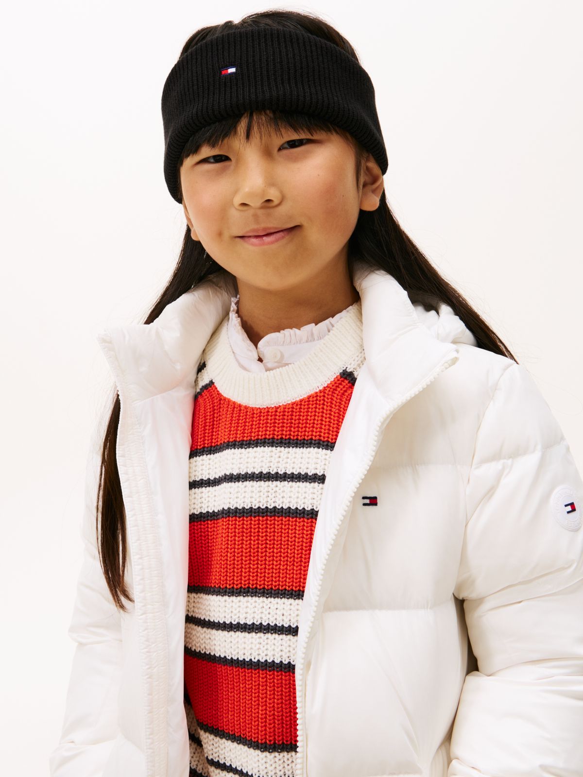 Kids' Essential Flag Embroidery Headband — Black