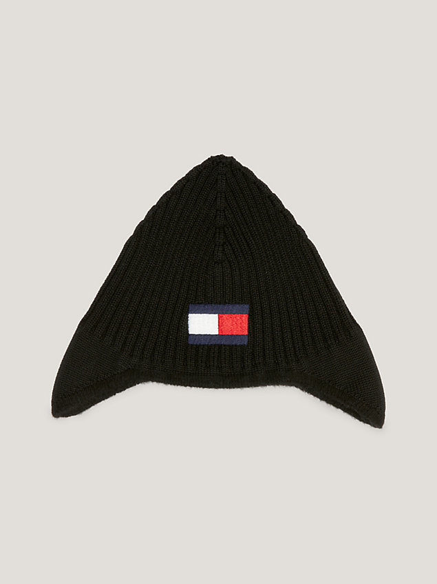 black essential kids' trapper hat for kids unisex tommy hilfiger