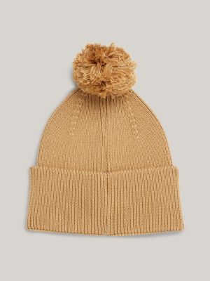 Gorro de punto con pompón verde