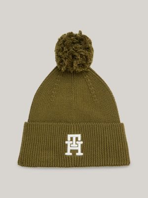 Kids' Pom Pom Knitted Beanie KHAKI | Tommy Hilfiger