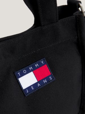 petit sac cabas en toile à badge black pour unisex tommy jeans