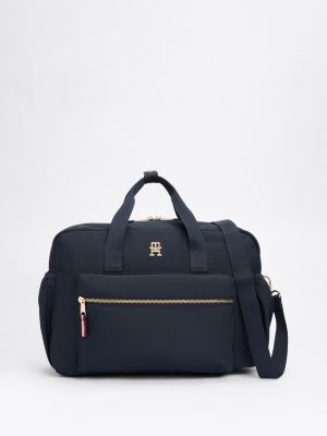 blue th monogram changing bag for kids unisex tommy hilfiger