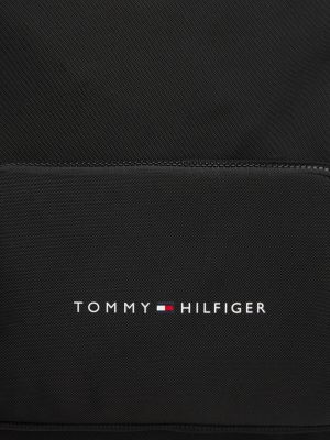 zaino essential bambino/a con tasca e logo nero da unisex bambino tommy hilfiger