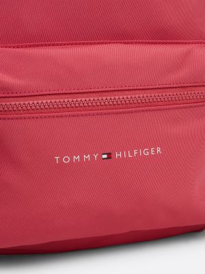 zaino essential bambino/a con tasca e logo rosa da unisex bambino tommy hilfiger