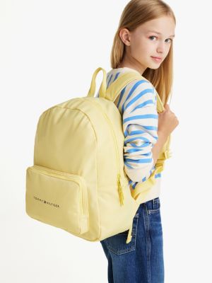 yellow kids' essential logo dome backpack for kids unisex tommy hilfiger