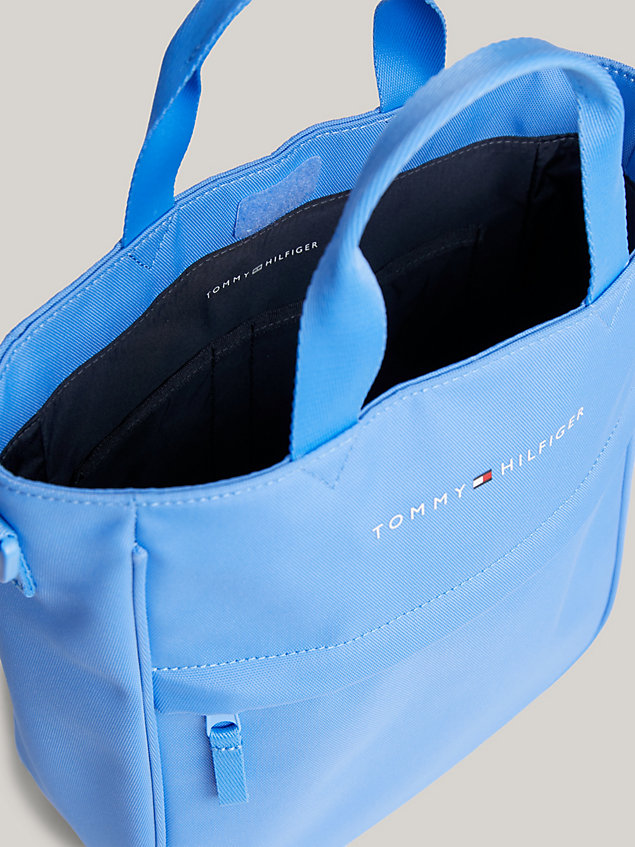 blue kids' essential logo strap shoulder bag for kids unisex tommy hilfiger