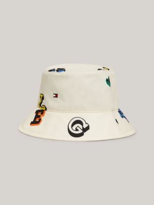 Kids Essential Print Bucket Hat White Tommy Hilfiger