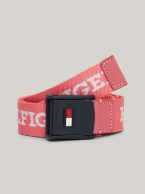 Ceinture en toile enfant a boucle coulissante Rose Tommy Hilfiger