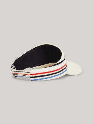 beige kids gestrickter visor mit logo-stickerei für unisex kinder - tommy hilfiger