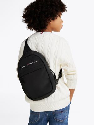 zaino monospalla essential bambino/a con logo nero da gender-inclusive bambini tommy hilfiger