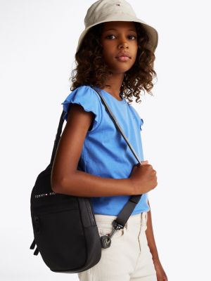 black kids' essential logo sling bag for kids gender inclusive tommy hilfiger