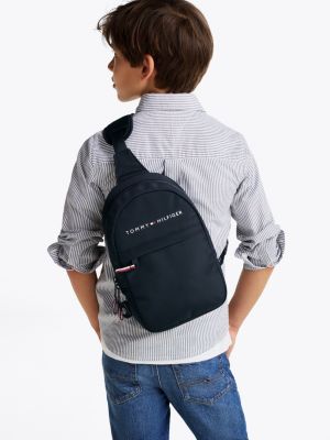 zaino monospalla essential bambino/a con logo blu da gender-inclusive bambini tommy hilfiger