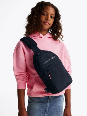 blau kids essential crossbody-tasche mit logo für gender-inclusive kinder - tommy hilfiger