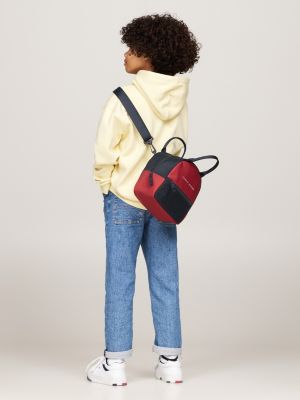 blue kids' essential colour-blocked lunch bag for kids unisex tommy hilfiger