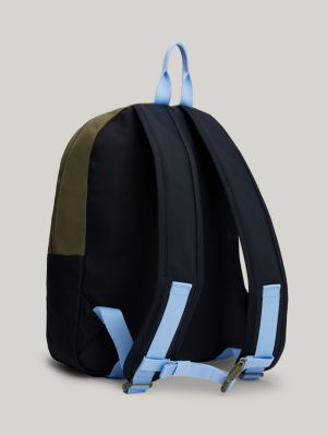 blue kids' essential signature colour-blocked backpack for kids unisex tommy hilfiger