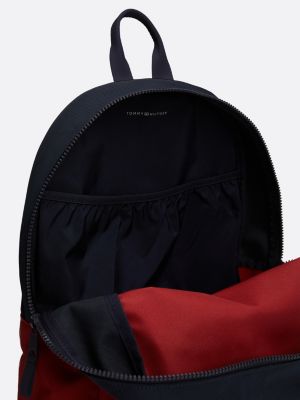 red kids' essential signature colour-blocked backpack for kids unisex tommy hilfiger