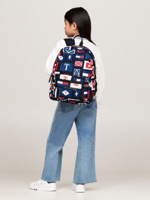 blauw kids essential rugzak met print voor kinderen gender inclusive - tommy hilfiger