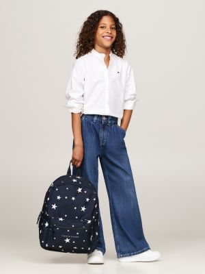 zaino essential bambino/a con stampa blu da gender-inclusive bambini tommy hilfiger