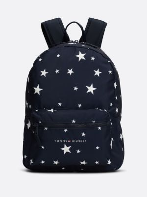 zaino essential bambino/a con stampa blue da gender-inclusive bambini tommy hilfiger