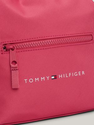 red kids' essential woven drawstring bag for kids gender inclusive tommy hilfiger