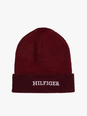 red kids' hilfiger monotype beanie for kids gender inclusive tommy hilfiger