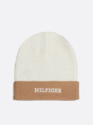 white kids' hilfiger monotype beanie for kids gender inclusive tommy hilfiger